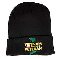 TOP HEADWEAR Men's Vietnam Veteran Beanie Cap Black