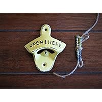 Retro Style Beer, Soda, Pop Bottle Opener, Cast Iron Wall Mounted, Lemon Yellow or Pick from over 40 Colors, Bar Accessory, Indoor Outdoor