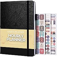 Monthly Weekly & Daily Organizer Appointment Book for time Management 7x10 Hardcover GoGirl Planner PRO Schedule Undated Planner with Hourly Time Slots Lasts 1 Year Amber Yellow 