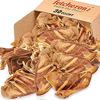 Whole Pig Ears for Dogs Large - 30 Pack Long Lasting Dog Chews – Dog Treats One Ingredient Delicious All Natural Flavor – Easy to Digest Dog Treats for Large Dog - Great for Teeth and Gums