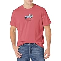 Life is Good Men's Standard Vintage Crusher Graphic T-Shirt Off-Road Jake, Faded Red, Medium