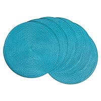 DII Classic Woven Tabletop Collection, Indoor/Outdoor Placemat Set, Round, 15