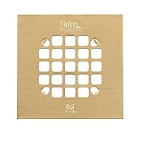 Oatey 42361 Universal 4-1/4 Square Shower Brushed Gold Snap-Tite Strainer