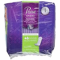 44 Poise Long Length Panty Liners Fresh Lightweight- #2 Light Bladder Urine Leakage Protection - 1 Package of 44 Liners