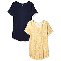 Amazon Essentials Women's Short-Sleeve Scoopneck Tunic, Pack of 2