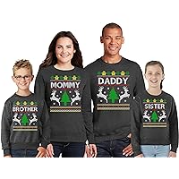 TEEAMORE Ugly Christmas Shirt Mommy Daddy Sister Brother Xmas Family Sweatshirt