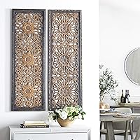 34089 Elegant Sculpture-Wood Panel 2 Assorted, set of 2 Wall Art 16