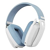 BINNUNE 2.4GHz Wireless Gaming Headset with Mic for PS5, PS4, PC, Mac, Playstation 4 5, Bluetooth Gaming Headset with Flip Microphone, Gaming Headphones for Laptop Computer, Blue & White