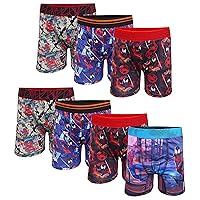 Spiderman Boys Multipacks with Multiple Print Choices Available in Sizes 4, 6, 8, 10, and 12, 7-Pack Athletic Boxer Brief_Spiderverse
