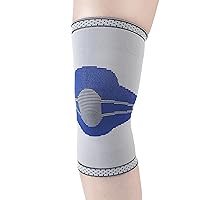 Elastic Knee Support Compression Sleeve, Gray, Medium