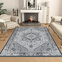 4x6 Washable Area Rug - 4x6 Non Slip Rug for Living Room Bedroom Kids Kitchen Bathroom, Small Carpet for Entryway Indoor Dining Room Office Large Oriental Throw Machine Decor Floor Rugs