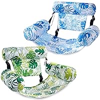 Sloosh Pool Floats Chairs Adult, 2 Packs Inflatable Pool Lounge Chairs,Blow up Pool Noodles Floats for Adults,Floating Water Chair for Pool Party Summer Water Fun