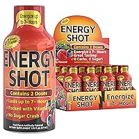 Grade A Quality Shots, Fruit Punch Flavor, Up to 7+ Hours of Energy, 1.93 Fl Oz, 12 Count