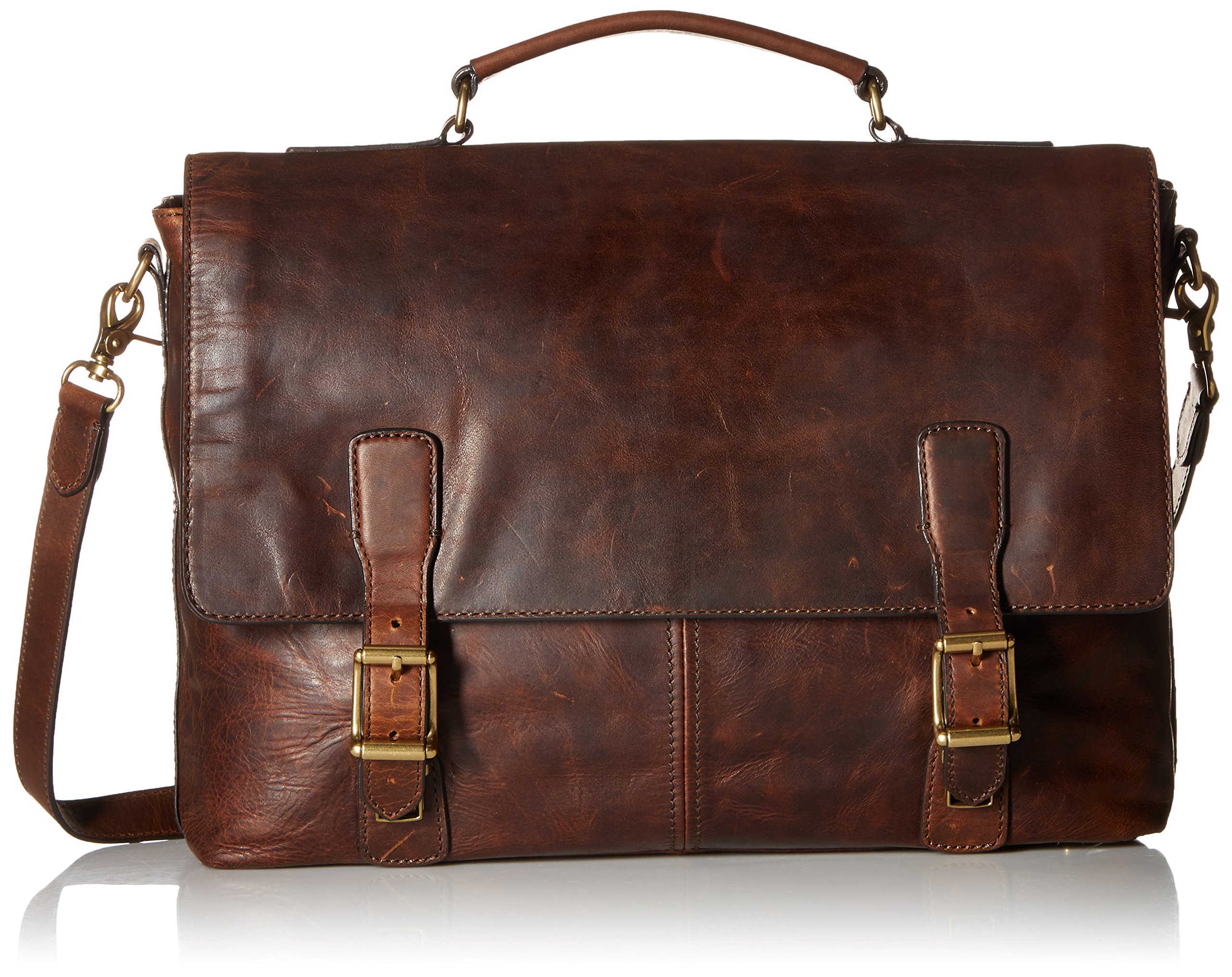 FRYE Men's Logan Top Handle Messenger Bag, Dark Brown, One Size