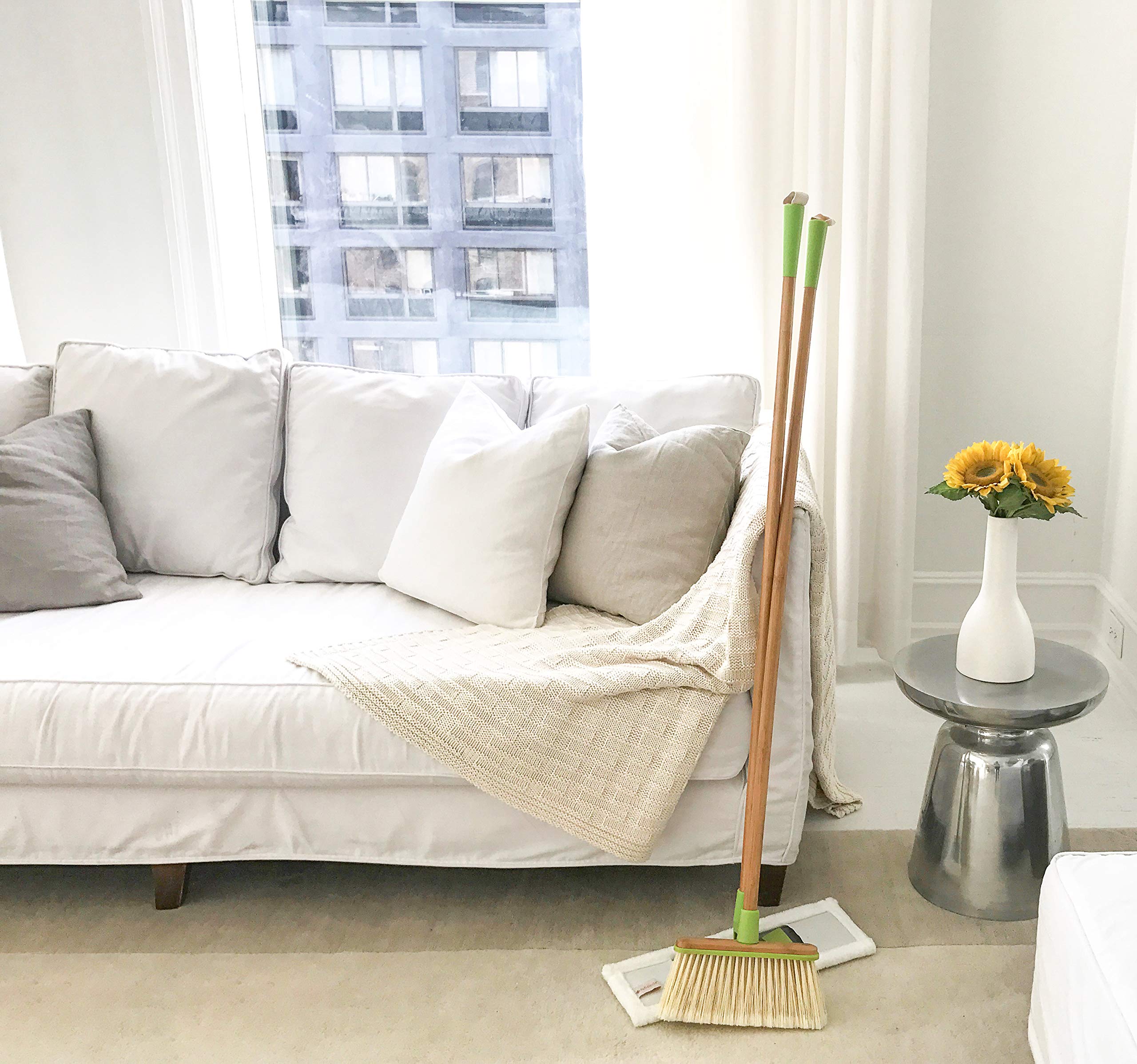 Full Circle Sweep Home Cleaning, Broom, White
