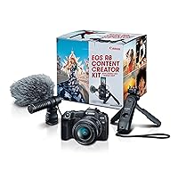 Canon EOS R8 Content Creator Kit, Full-Frame Mirrorless Camera, RF Mount, 24.2 MP, 4K Video, DIGIC X Image Processor, Compact, Lightweight, Smartphone Connection, Tripod Grip, Stereo Microphone Canon EOS R8 Content Creator Kit, Full-Frame Mirrorless Camera, RF Mount, 24.2 MP, 4K Video, DIGIC X Image Processor, Compact, Lightweight, Smartphone Connection, Tripod Grip, Stereo Microphone