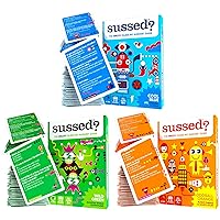 SUSSED 650 Wacky Conversation Starters for Kids, Teens & Adults- The ‘Guess My Answer’ Card Game - Hilarious Gift for Family Fun - Blue, Green and Orange Bundle