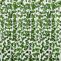 CQURE 36 Pack 252Ft Artificial Ivy Garland, Fake Vines Leaf Garland Green Leaves Fake Plants Hanging Vines Plant Greenery Garland for Bedroom Wedding Party Garden Wall Room Decor