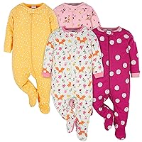 Onesies Brand baby-girls 4-pack Sleep 'N Play Footies Multi Pack