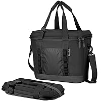 Pacifica Collapsible Cooler Bag, 30 Can - Structured, Leakproof Coolers for Travel with Shoulder Strap & Bottle Opener - Soft-Sided, Insulated Camping Cooler: Midnight