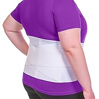 BraceAbility Women's Back Brace for Female Lower Back Pain - Lightweight Soft White Elastic Lumbar Compression Support Belt is Discreet Under Clothes for Ladies, Nurses, Walking (XL)