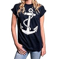 Oversized Anchor Top - Plus Size Clothes for Women - Casual Sailor T-Shirt
