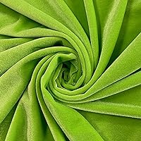 Princess Lime Green Polyester Spandex Stretch Velvet Fabric by The Yard for Tops, Dresses, Skirts, Dance Wear, Costumes, Crafts - 10001, Half Yard (58x18'')