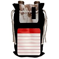 3dRose InspirationzStore Floppy Disks - Retro 90s computer black floppy disk graphic design with red label - 1990s - ninties computer tech - Wine Bag (wbg_57457_1)