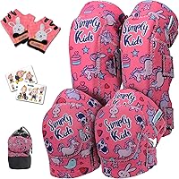 Simply Kids Knee and Elbow Pads with Bike Gloves - Comfortable Toddler Protective Gear Set for Roller-Skating Skateboard - Bike Knee Pads for Children Boys Girls 2-4 4-8 8-11