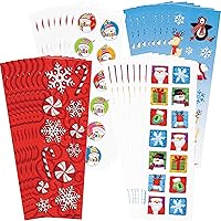 Amscan Christmas-Themed Sticker Strips, Mega Value Pack, 36 Ct. | Party Favor