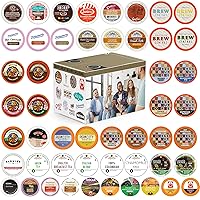 Perfect Samplers Coffee, Tea, Cider, Cappuccino & Hot Chocolate Single Serve Cups for Keurig K Cup Brewers Sampler, 50 Count