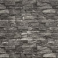 7mm Thick Anti-Collision self Adhesive 3D Wall Panels Peel and Stick,10-Pack 57 Sq.Ft Antique Foam Wall Panel Faux Brick Wall Panels Faux Stone Wall Panels for Bedroom (10, Black)