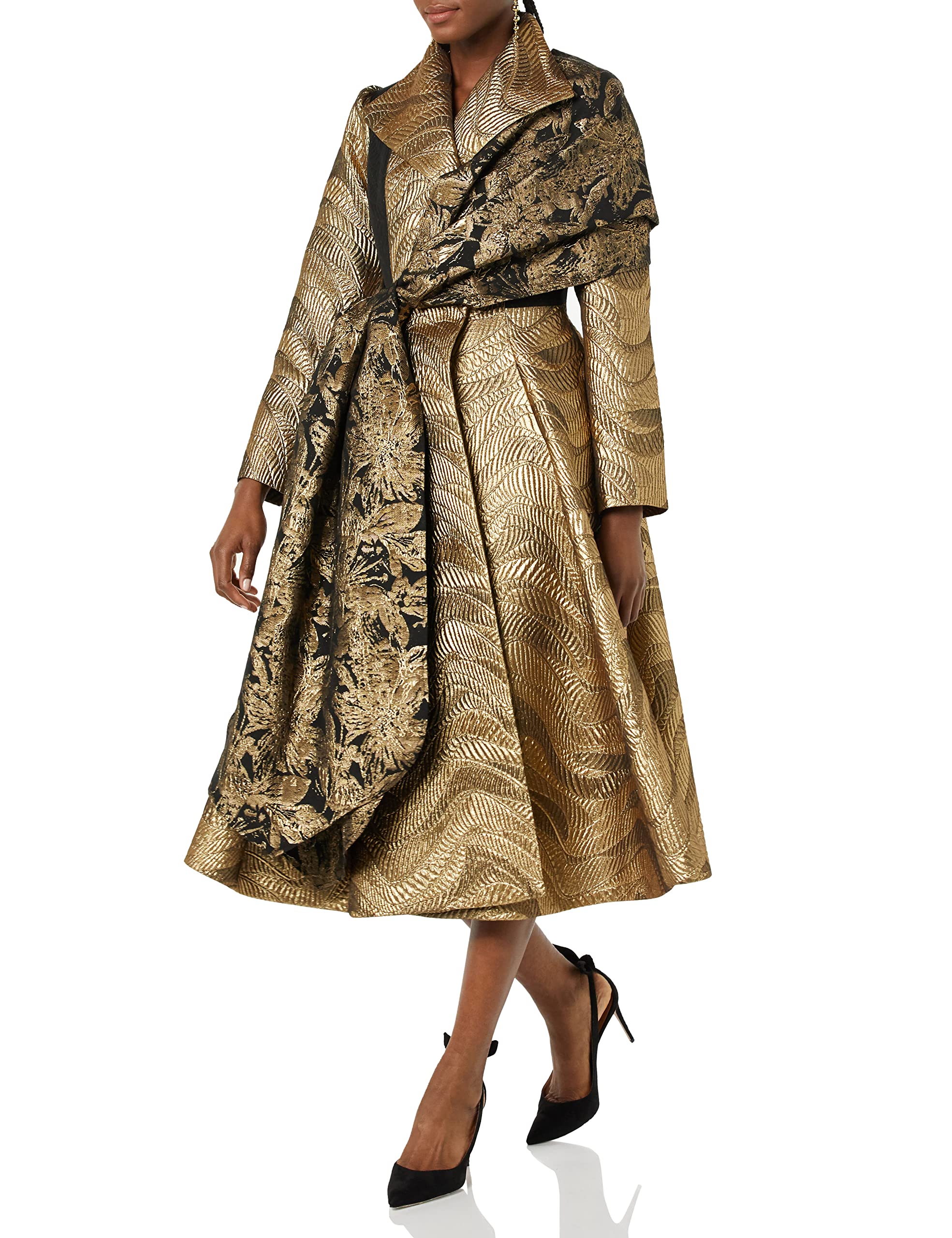 Making the Cut Season 3 Episode 3 Winning Look Jeanette's Metallic Jacquard Coat with Sash