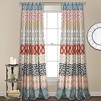 Lush Decor Bohemian Stripe Window Curtain Panels, Pair, 52
