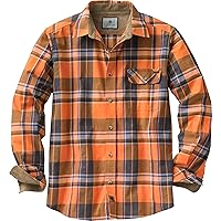 Legendary Whitetails Men's Buck Camp Flannel, Long Sleeve Plaid Button Down Casual Shirt, Corduroy Cuffs