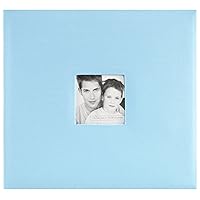 MCS Expandable 10-Page Fabric Scrapbook Album with Photo Opening Cover and 12 x 12 Inch Pages, 13.5 x 12.5 Inch, Sky Blue