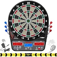 850 Electronic Dartboard, Ultra Bright Triple Score Display, 50 Games With 470 Scoring Variations, Regulation Size Target-Tested-Tough Segments Made From High Grade Nylon, Includes 6 Darts,Black