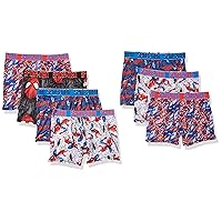 Spiderman Boys' Boxer Brief Multipacks with Multiple Print Choices Available in Sizes 4, 6, 8, 10, and 12
