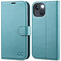 OCASE Compatible with iPhone 14 Plus Wallet Case, PU Leather Flip Folio Case with Card Holders RFID Blocking Kickstand [Shockproof TPU Inner Shell] Phone Cover 6.7 Inch 2022 (Mint Green)