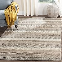 SAFAVIEH Natura Collection Accent Rug - 4' x 6', Beige, Handmade Moroccan Boho Tribal Wool & Cotton, Ideal for High Traffic Areas in Entryway, Living Room, Bedroom (NAT101A)