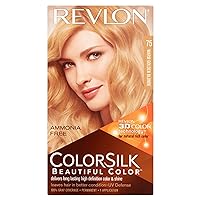 Colorsilk Beautiful Color Permanent Hair Color with 3D Gel Technology & Keratin, 100% Gray Coverage Hair Dye, 75 Warm Golden Blonde