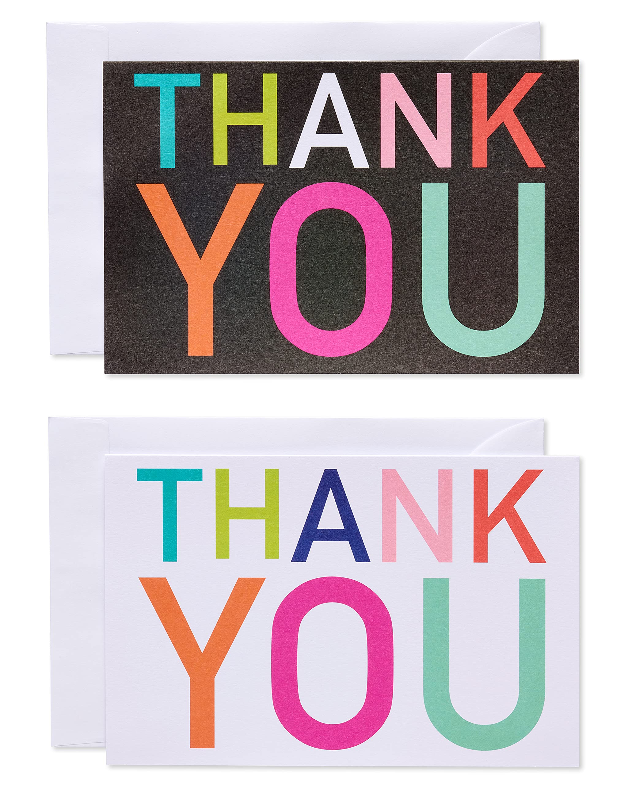 American Greetings Thank You Cards with Envelopes, Multicolored Lettering (48-Count)