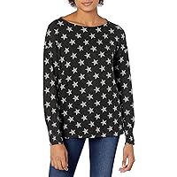 Lucky Brand Women's Long Sleeve Round Neck Printed Tunic Sweater