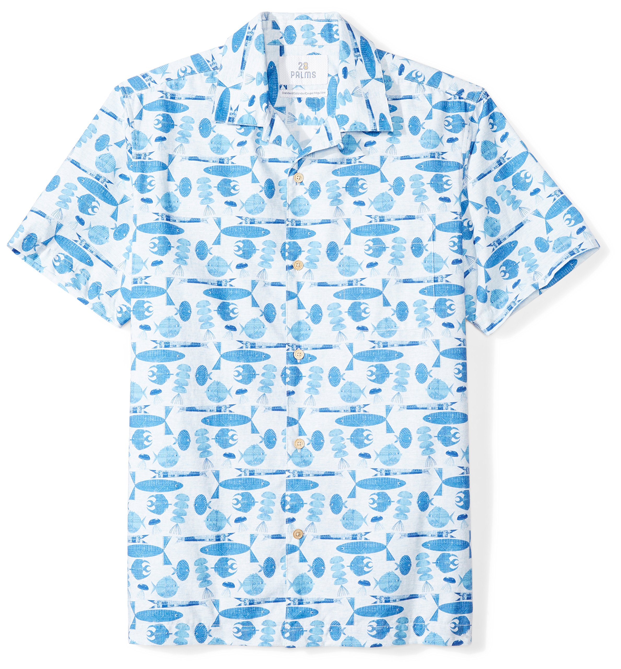 28 Palms Men's Standard-Fit 100% Cotton Tropical Vacation Shirt