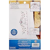 Janlynn Stamped Cross Stitch Kit, His/Hers Bridal Set Pillowcase Pair, Green