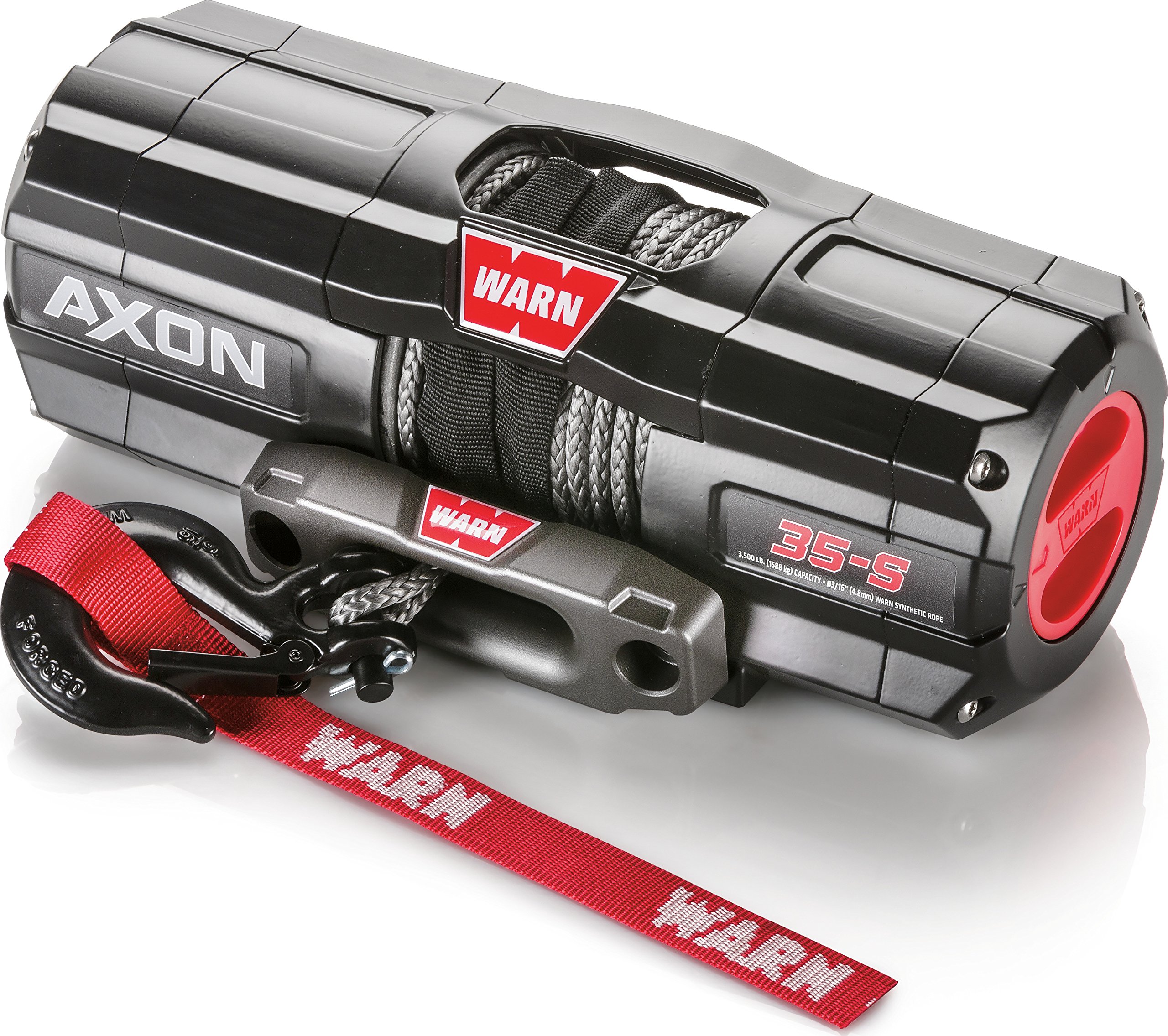 WARN 101130 AXON 35-S Powersports Winch with Spydura Synthetic Cable Rope: 3/16