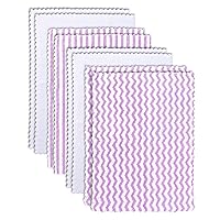 8 Pack Super Soft Baby Burp Cloths, Baby Washcloths, Ultra Absorbent Large Newborn Burping Cloth for Boy and Girl, Milk Spit Up Rags, Unisex for Baby Sensitive Skin, Purple and White, 16 × 12 Inch