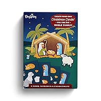 DaySpring Nativity Sticker Cards – 8 DIY Christmas Cards, Envelopes and 8 Christmas Sticker Sheets - Create Your own Christmas Cards! Fun for The Whole Family!, Multi (J8907)