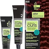 4RM Berry-Go-Round (Light Brown - Violet-Red Undertone) Permanent Hair Color (Prep + Protect Serum & Hair Dye for Curly Hair) - 100% Grey Coverage, Nourished & Radiant Curls