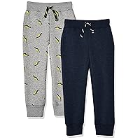 Amazon Essentials Boys and Toddlers' Fleece Jogger Sweatpants (Previously Spotted Zebra), Pack of 2